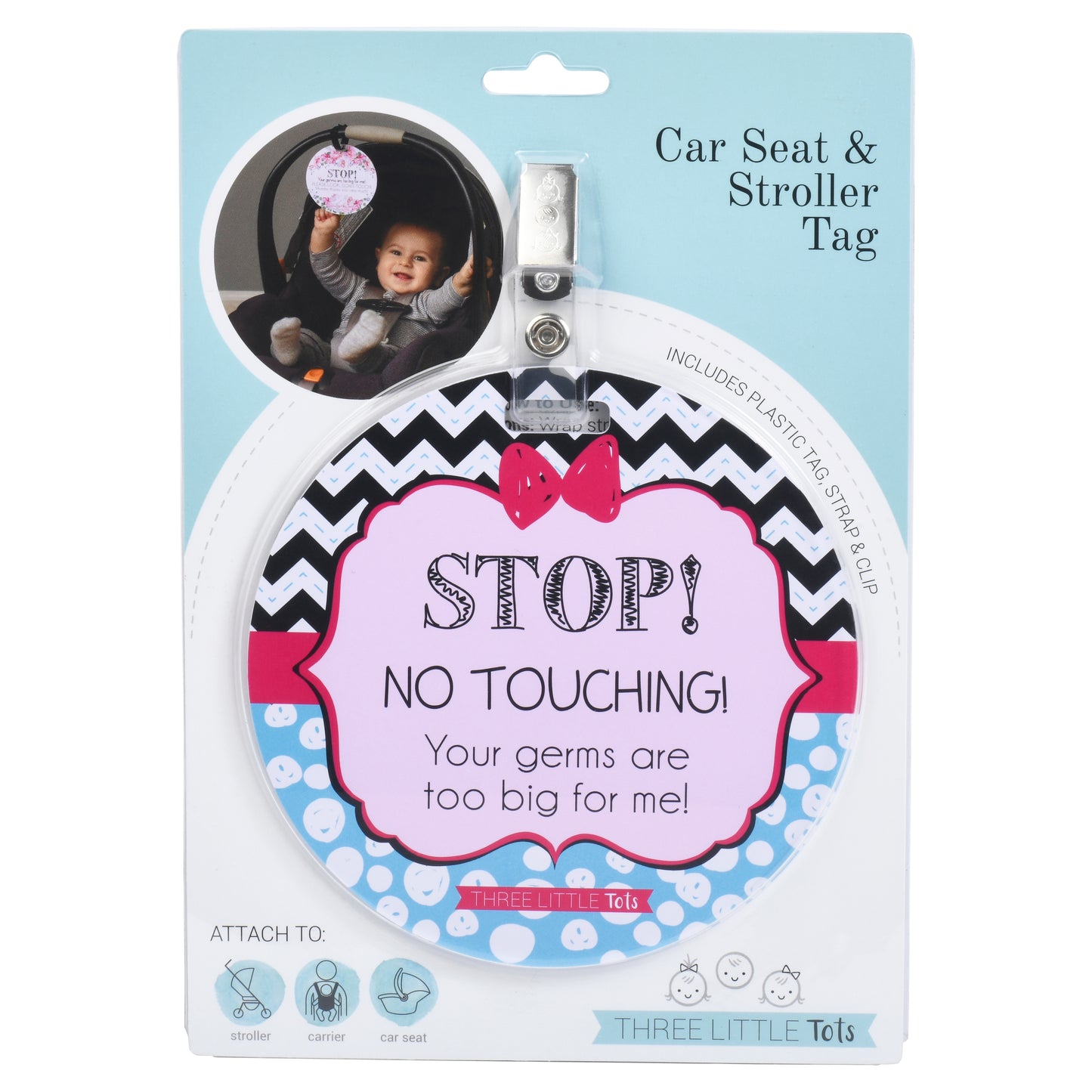Stop No Touching Girl Zig Zag Tag