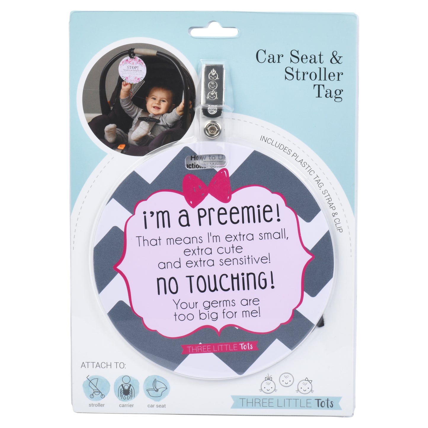 I'm A Preemie No Touching Girl Tag