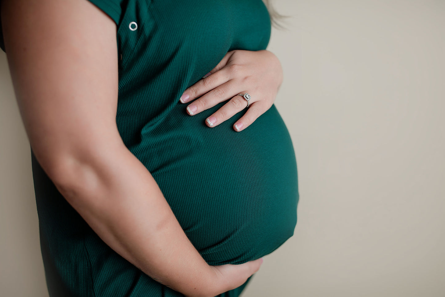 Ribbed Forest Green Labor and Delivery/ Nursing Gown