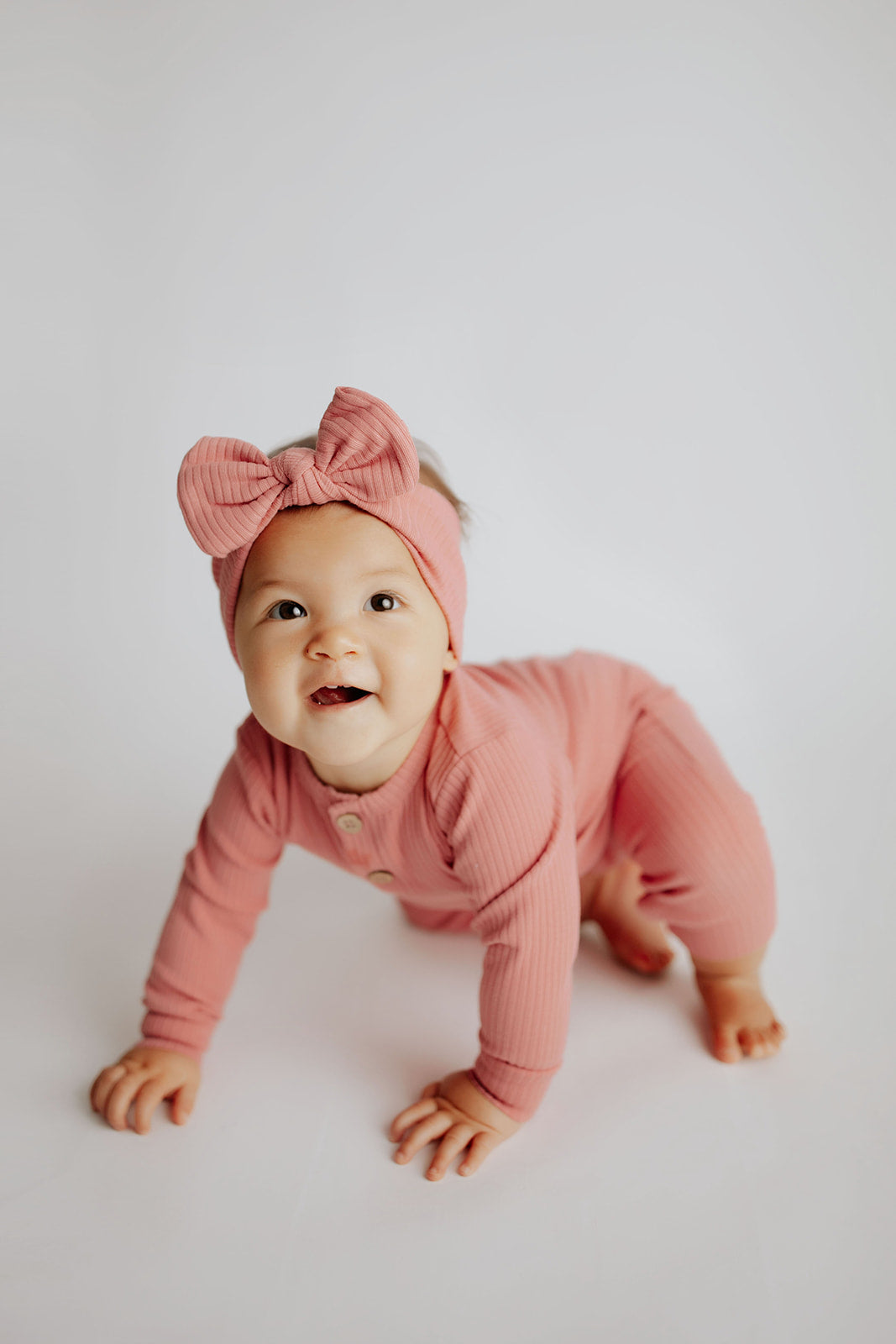 Baby Ribbed Playsuit with pockets with Bow