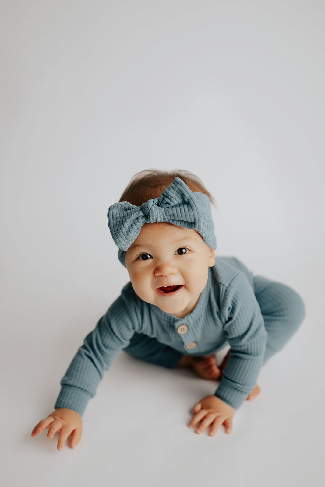 Baby Ribbed Playsuit with pockets with Bow
