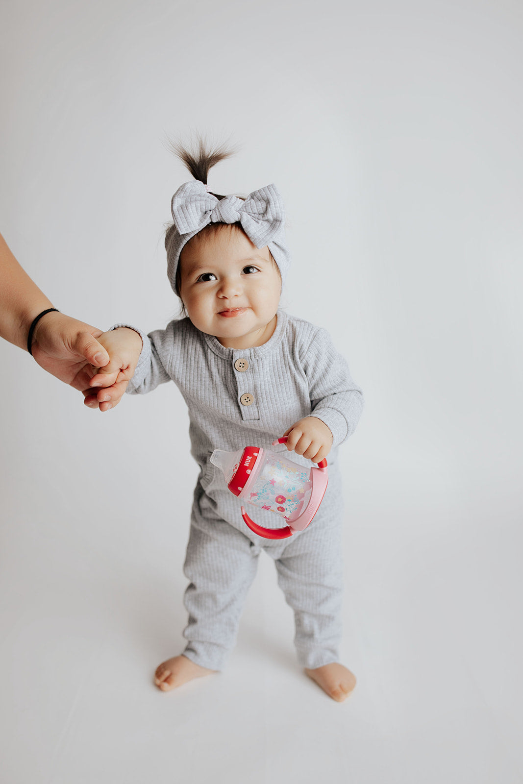 Baby Ribbed Playsuit with pockets with Bow