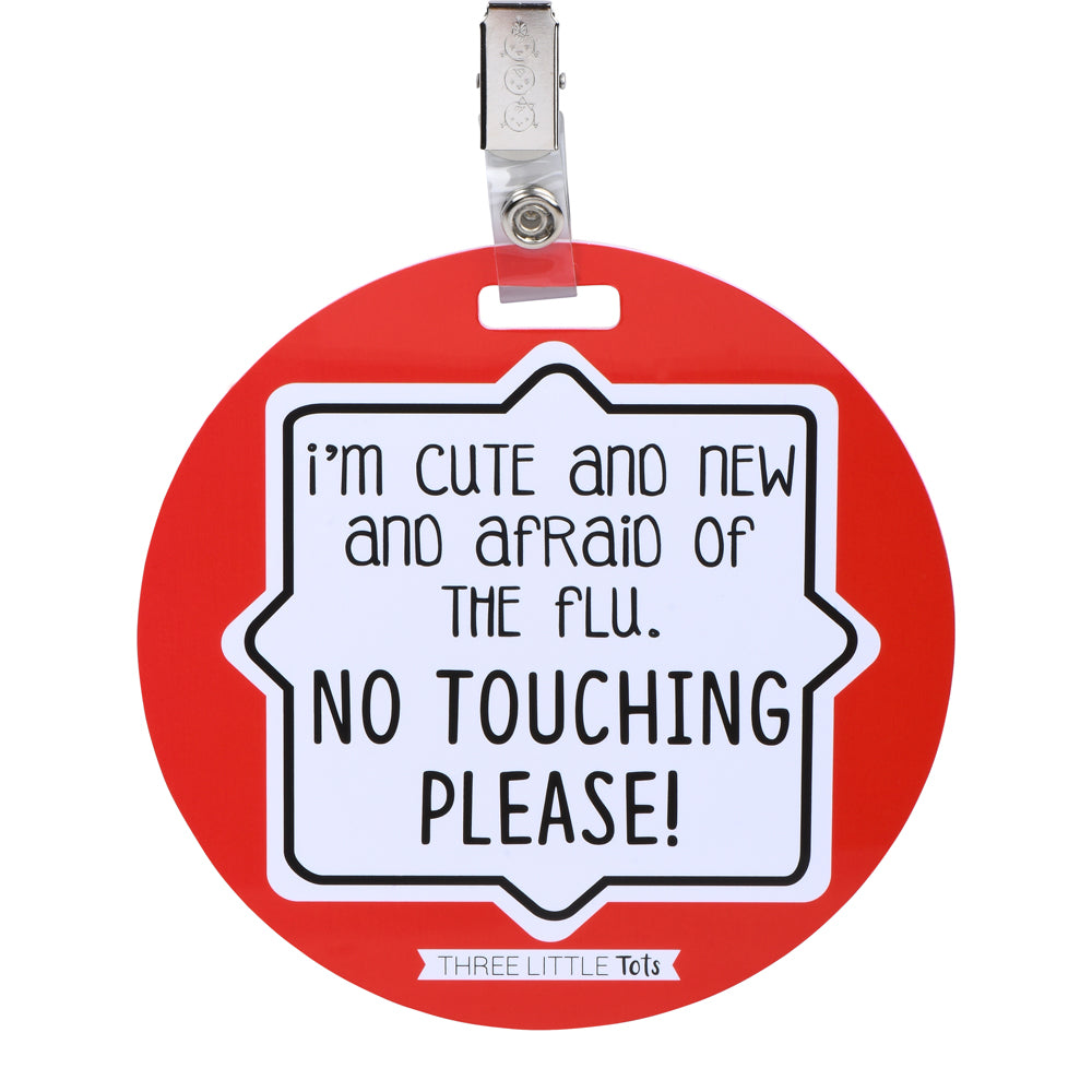 I'm Cute & New and Afraid of the Flu Car Seat Tag