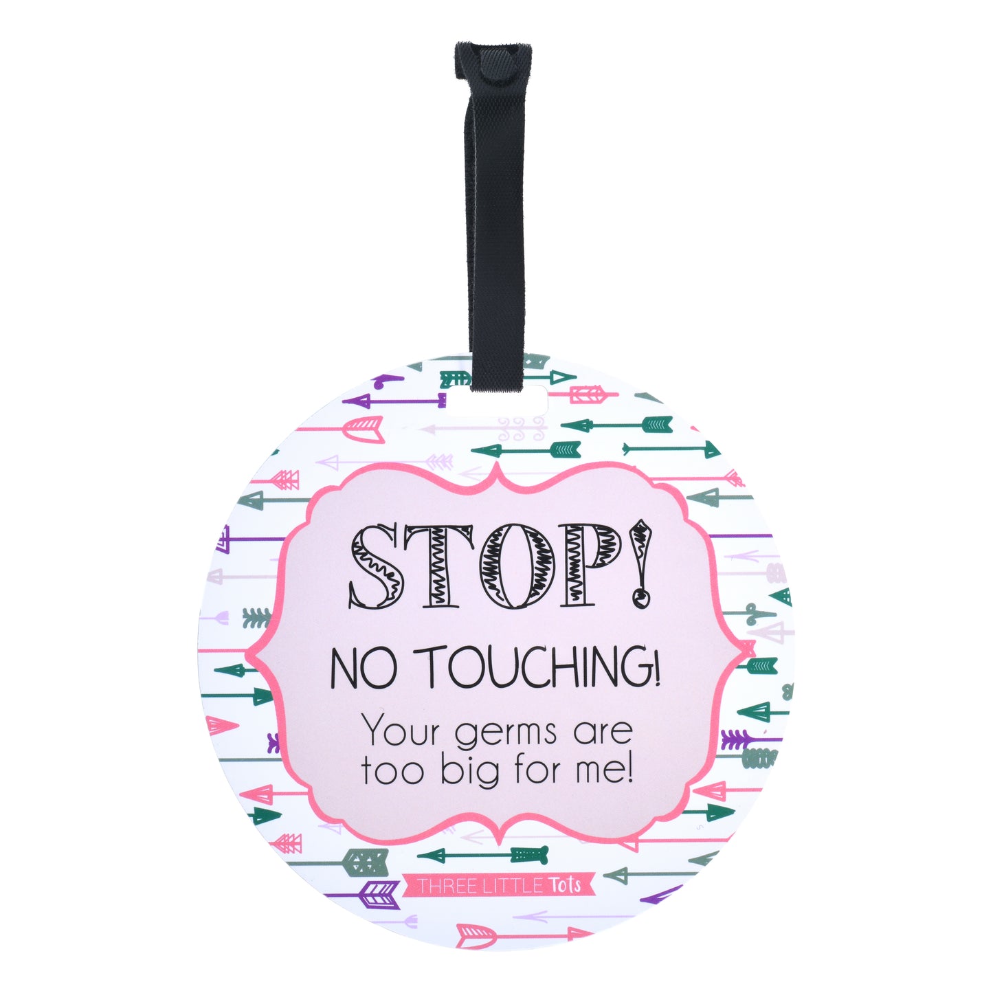 Stop No Touching Girl Arrows Tag