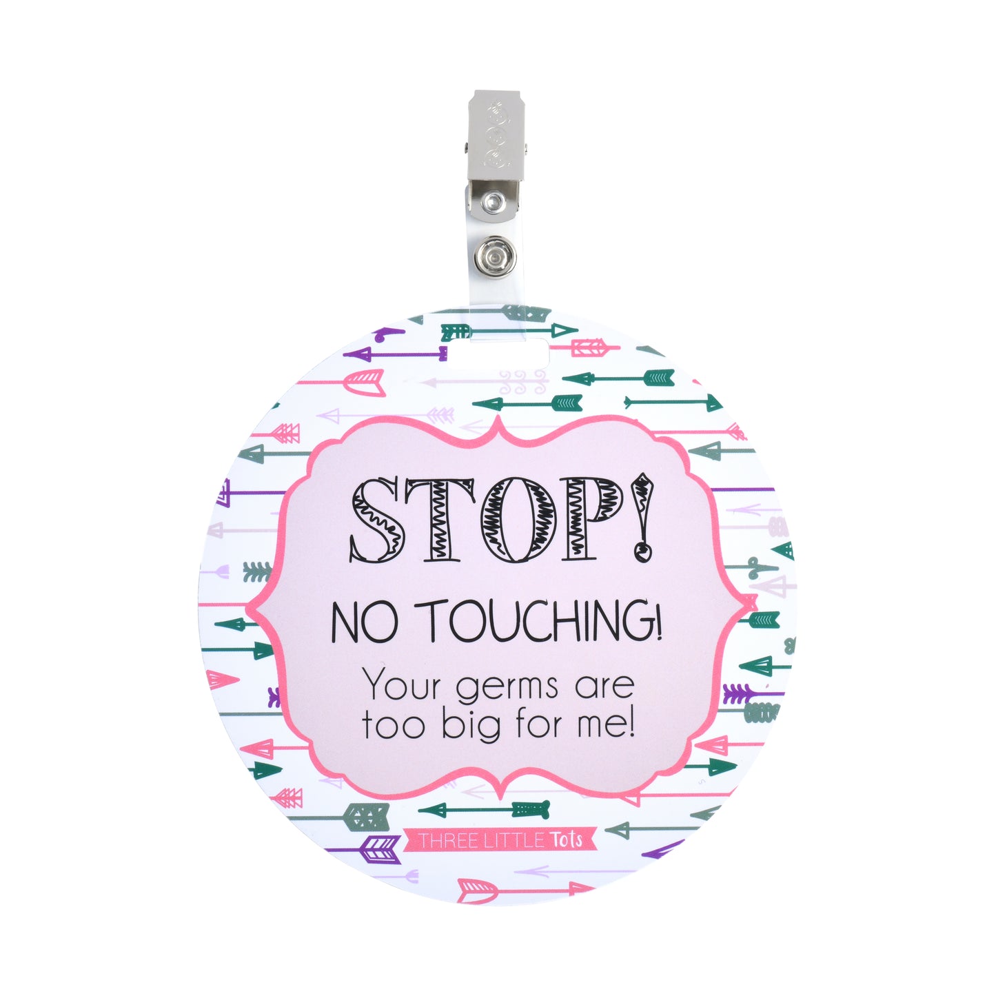 Stop No Touching Girl Arrows Tag