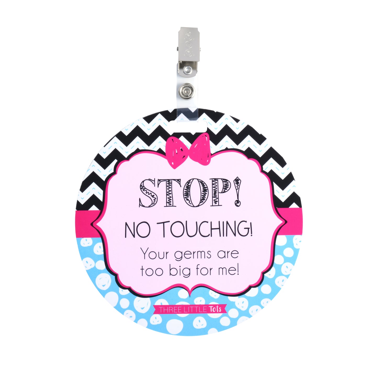 Stop No Touching Girl Zig Zag Tag