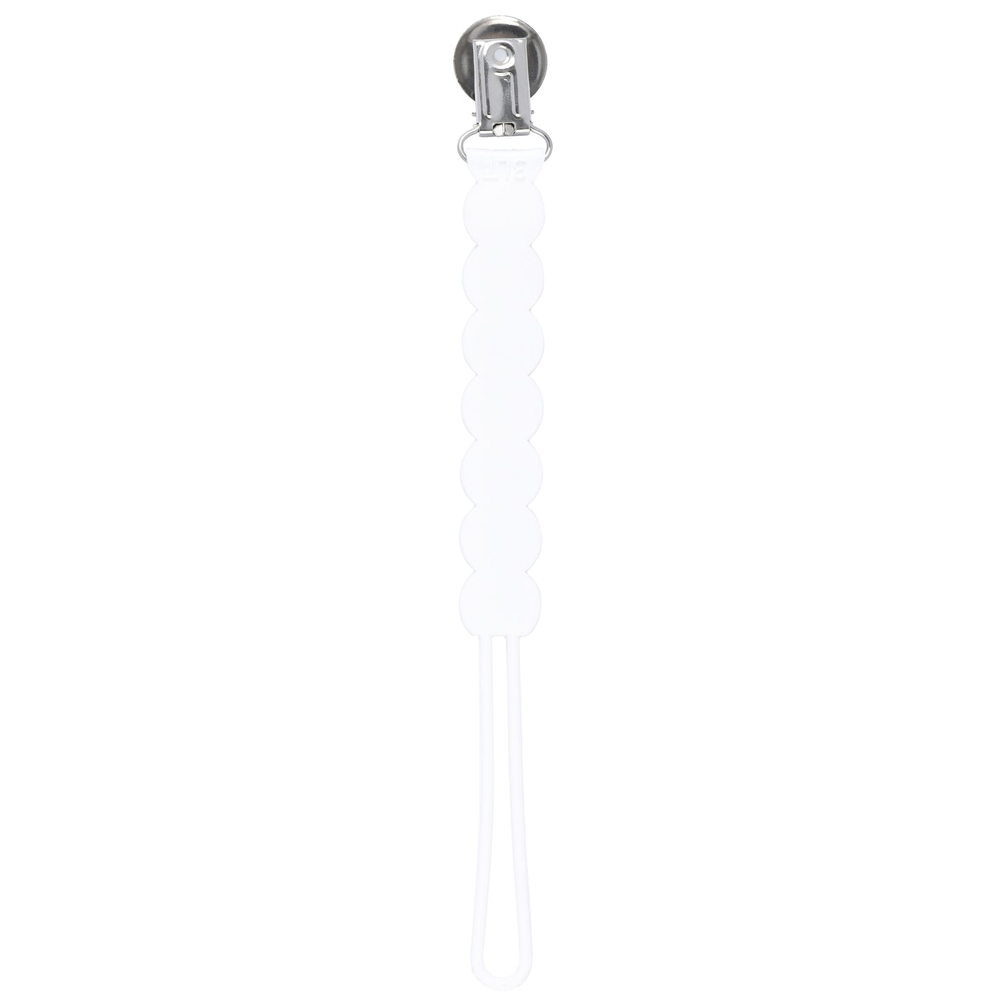 Twist White Silicone Pacifier Clip