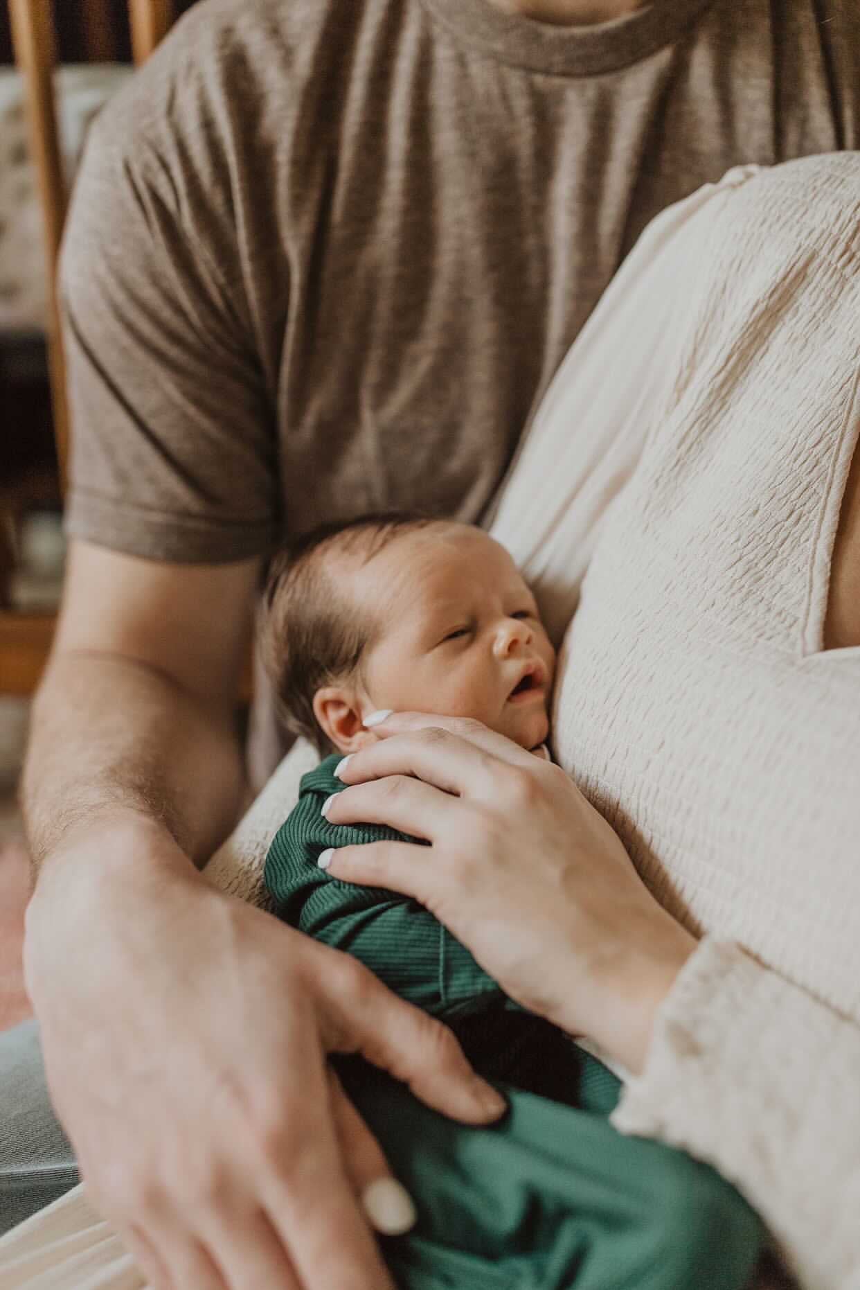 Forest Green Knotted Baby Gown