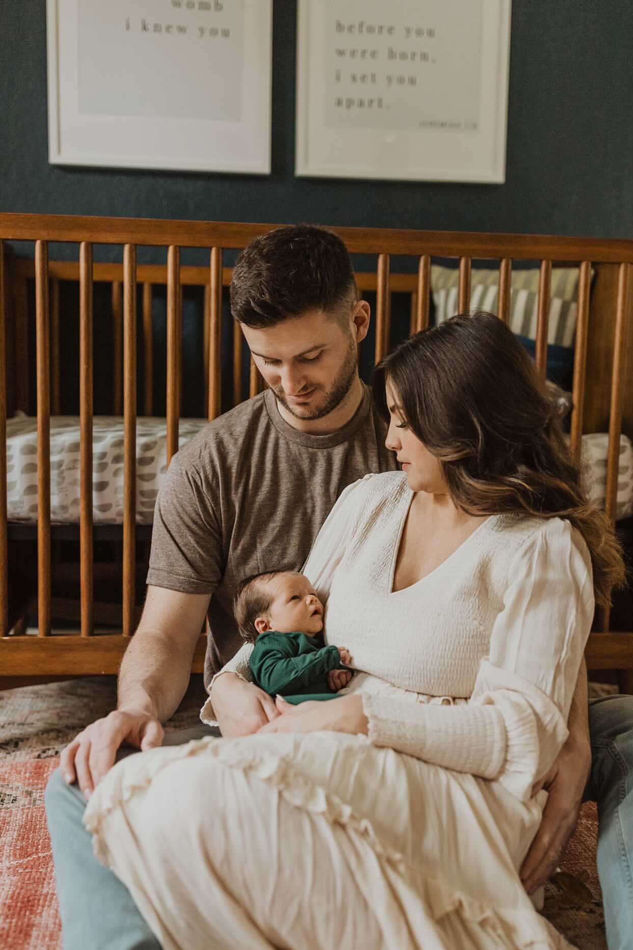 Forest Green Knotted Baby Gown