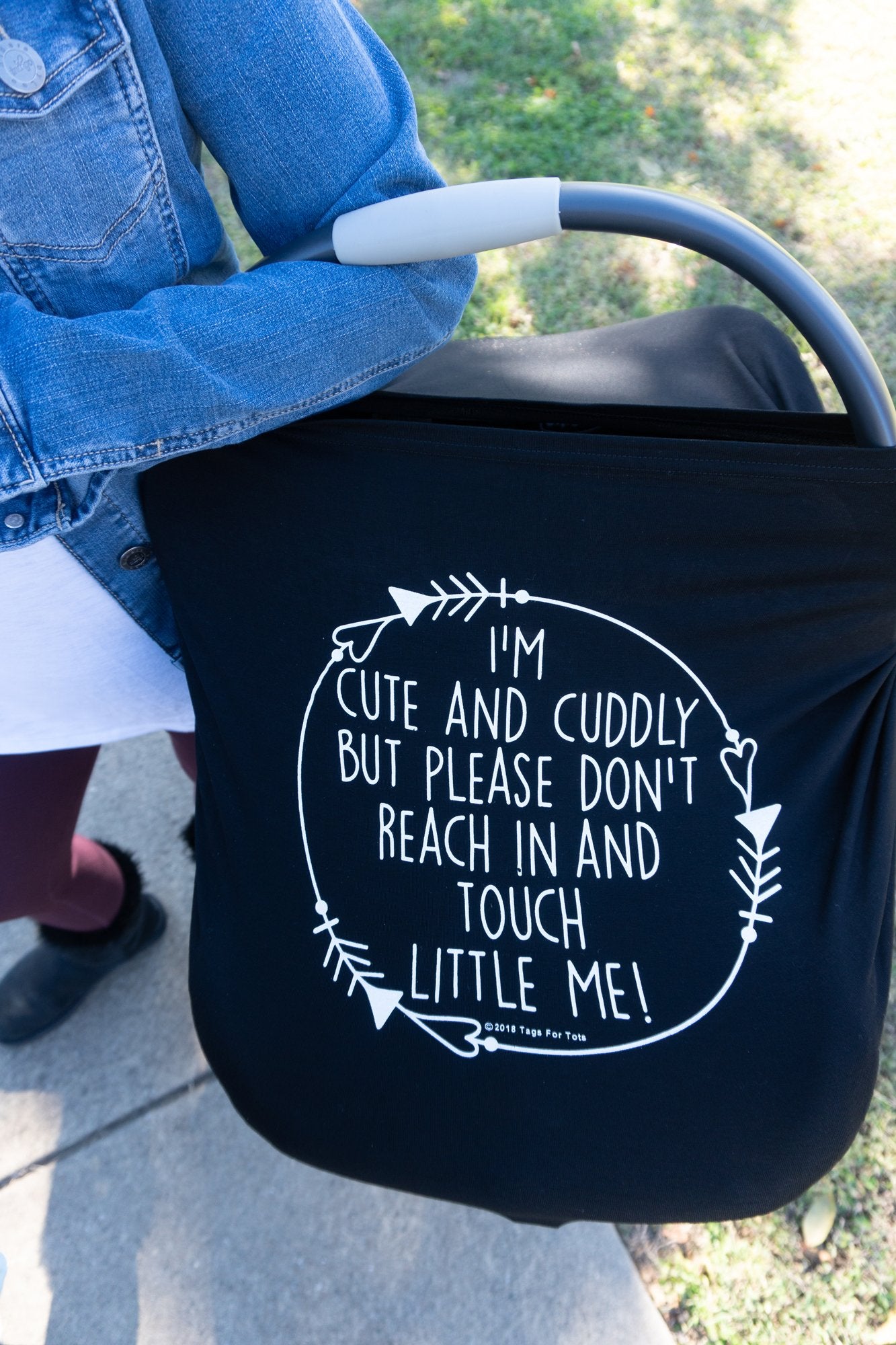 Black Car Seat 5 in 1 Cover – I'm Cute & Cuddly But Please Don't Touch Little Me
