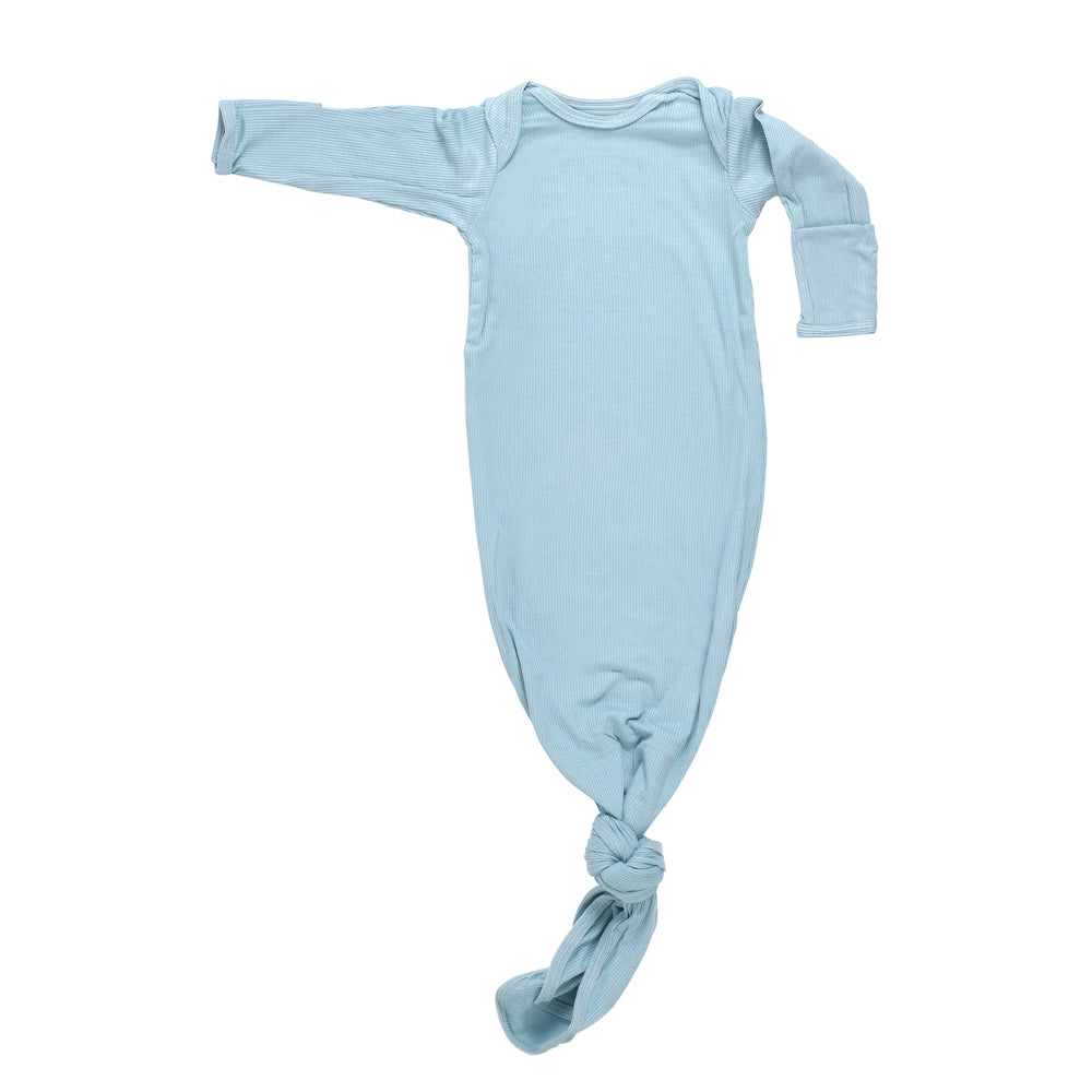 Blue Bird Ribbed Knotted Gown