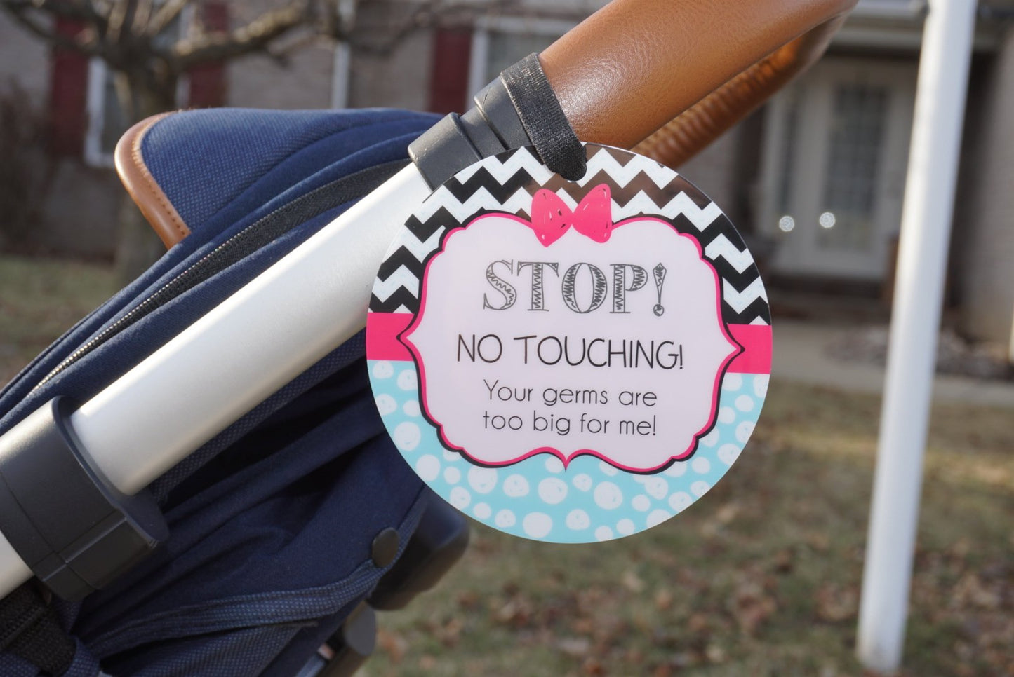 Stop No Touching Girl Zig Zag Tag