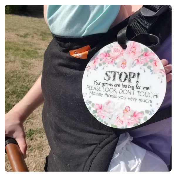 Stop Germs Too Big For Me Flower Tag