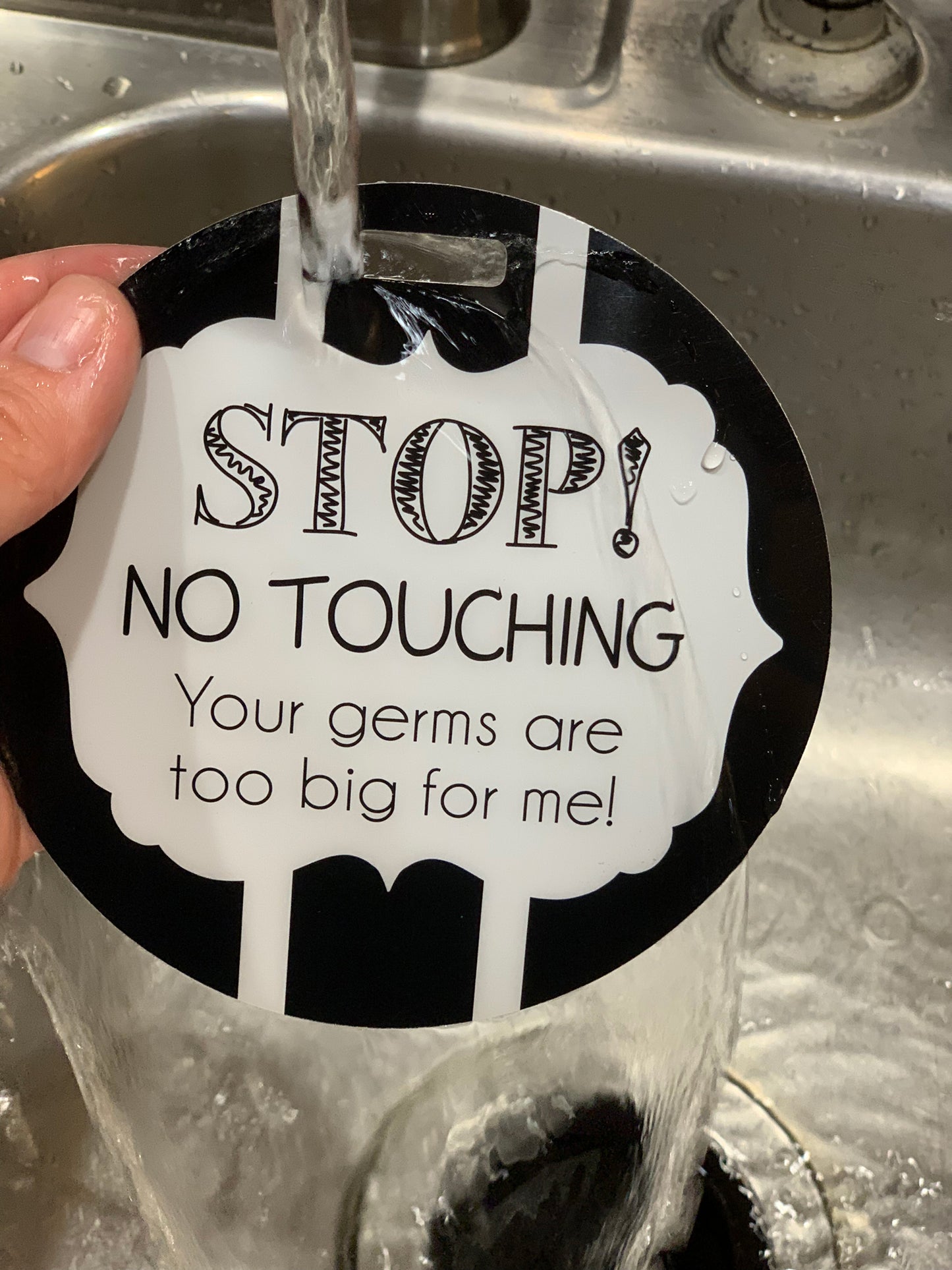 Black and White No Touching Tag