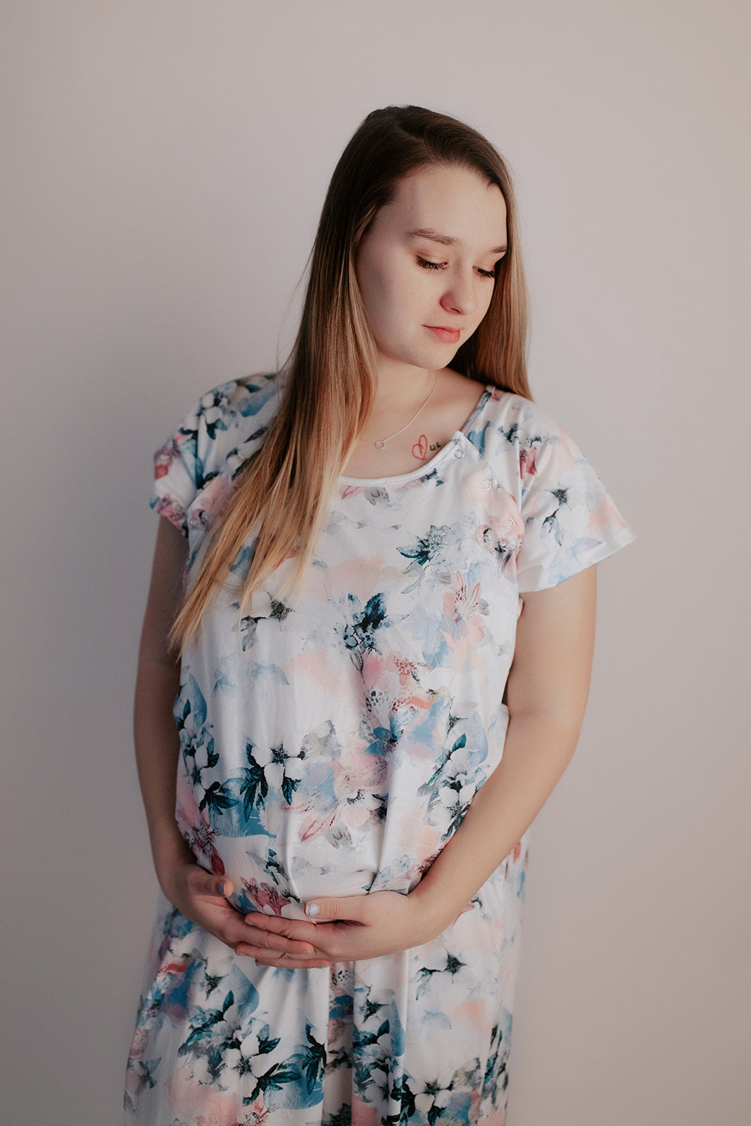 Watercolor Flower Labor & Delivery Gown
