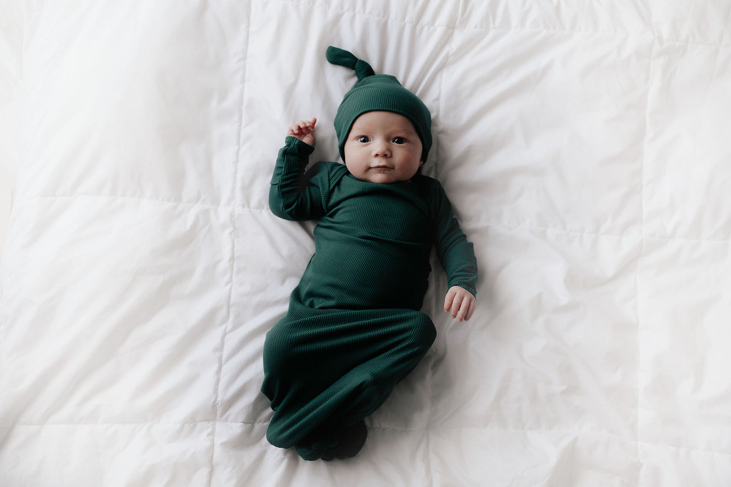 Forest Green Knotted Baby Gown