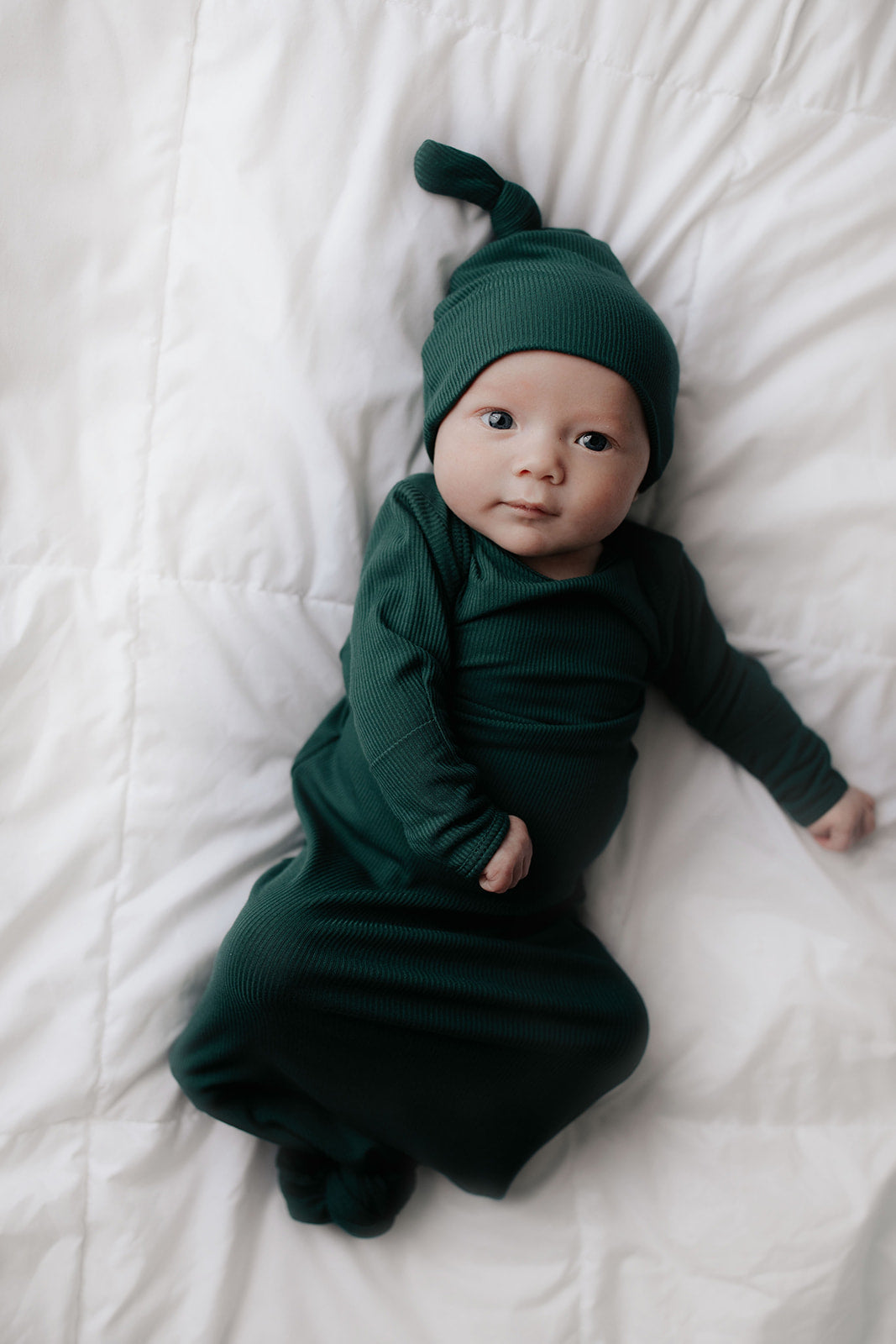 Forest Green Knotted Baby Gown