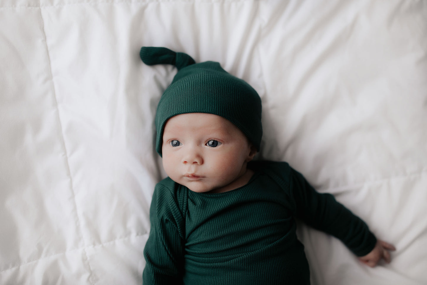 Forest Green Knotted Baby Gown