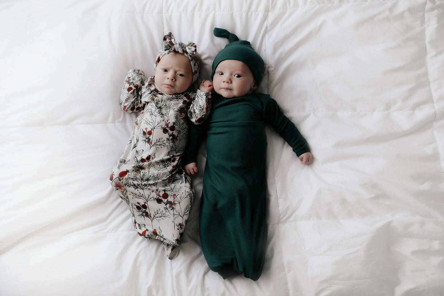 Forest Green Knotted Baby Gown