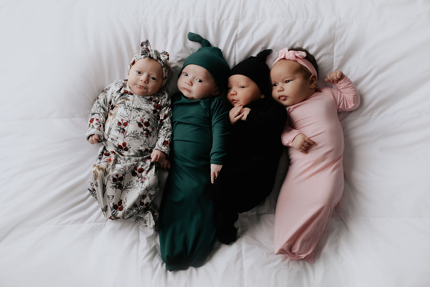 Forest Green Knotted Baby Gown