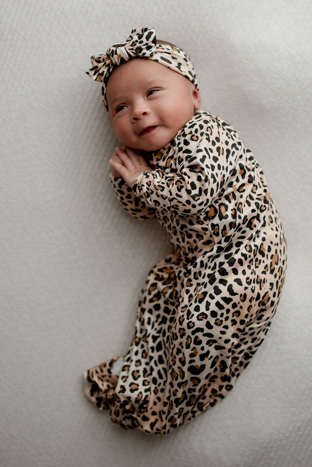Leopard Knotted Baby Gown