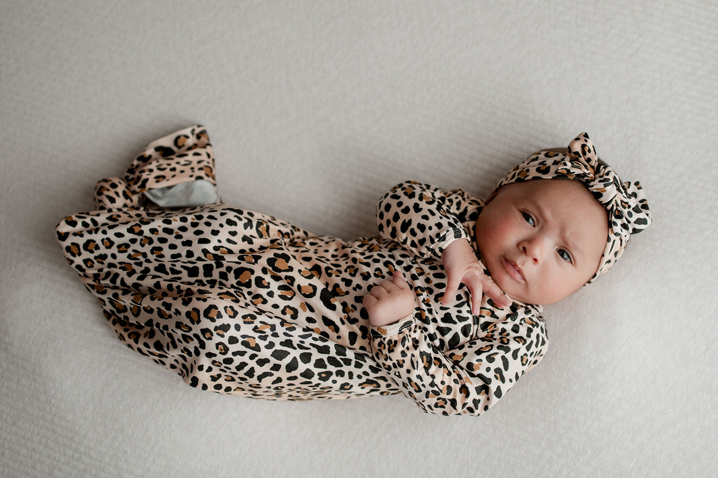 Leopard Knotted Baby Gown