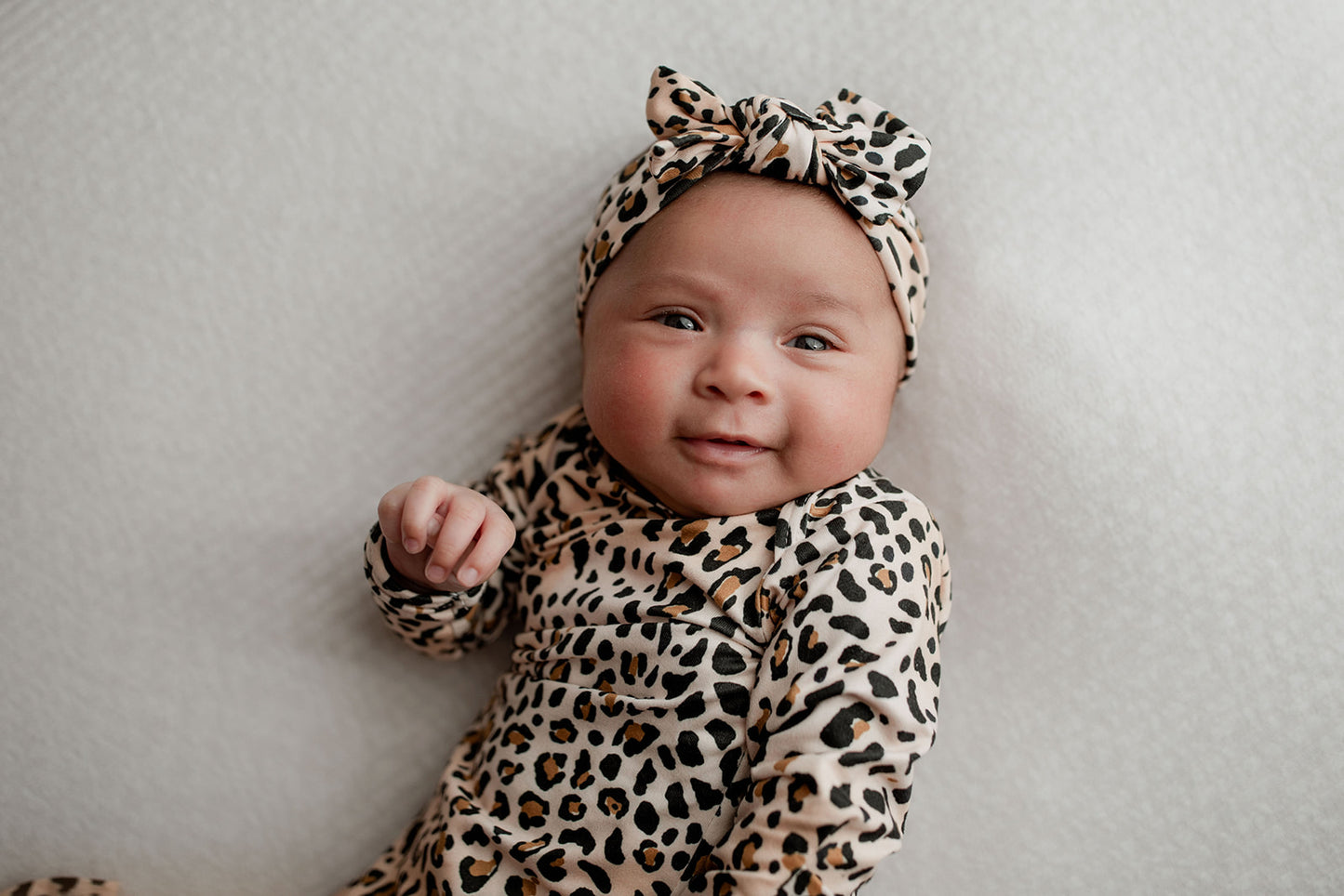 Leopard Knotted Baby Gown