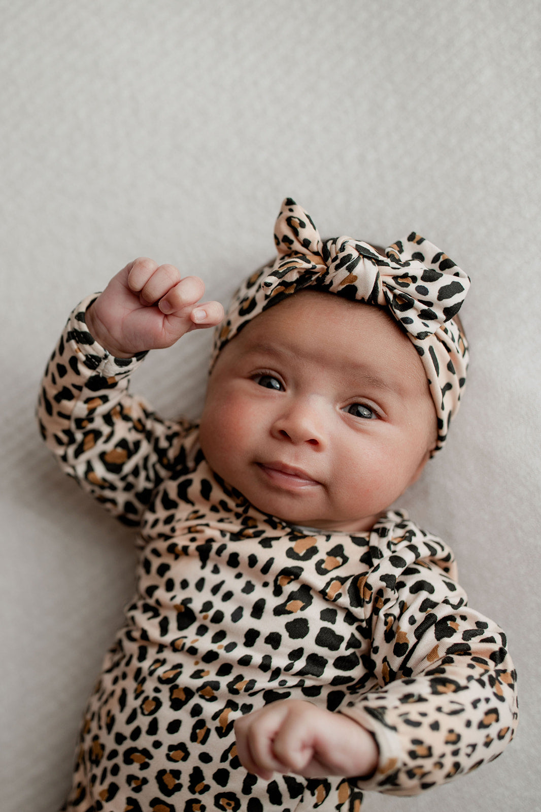 Leopard Knotted Baby Gown