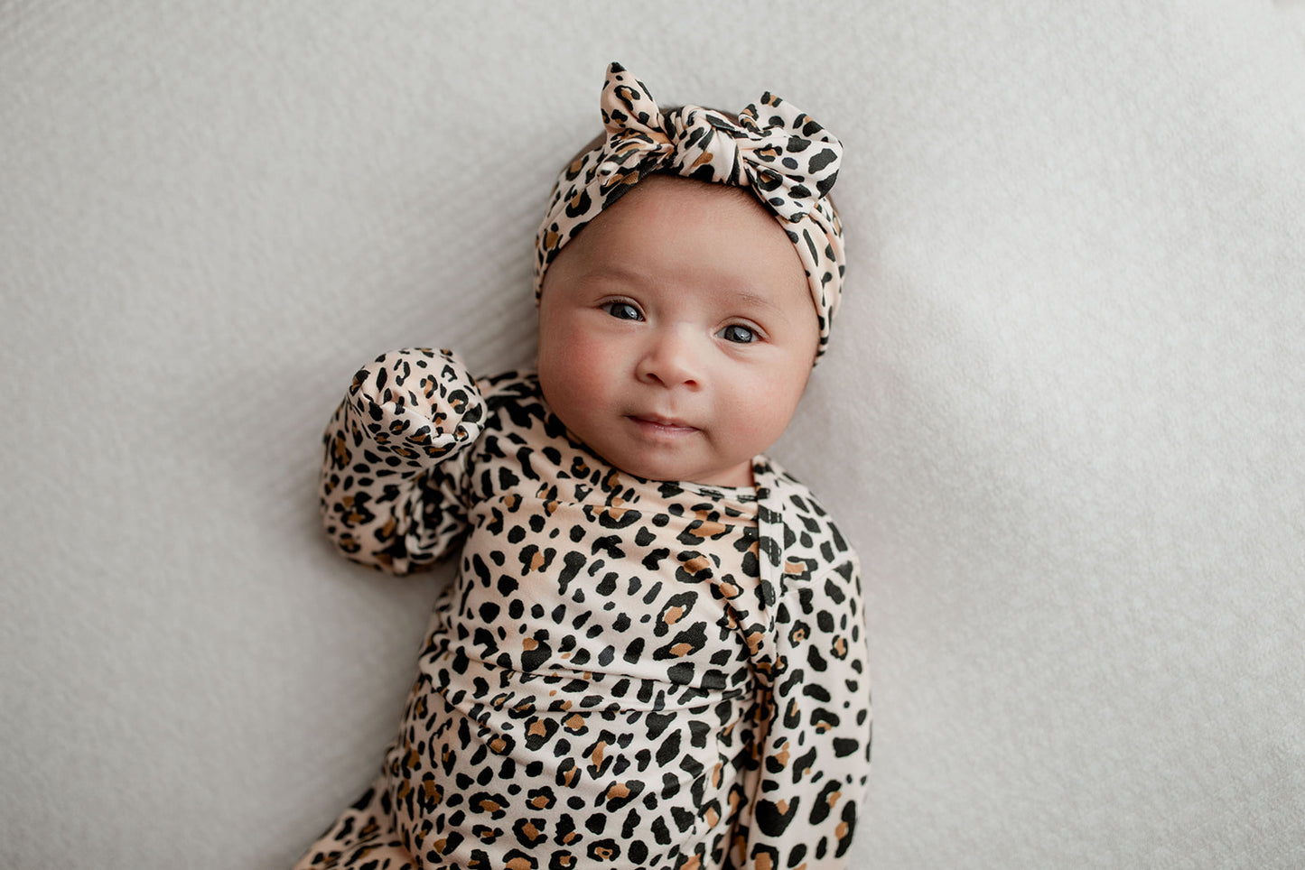 Leopard Knotted Baby Gown