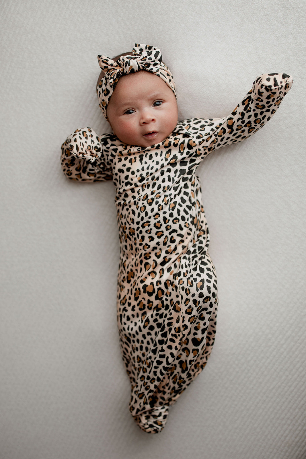 Leopard Knotted Baby Gown