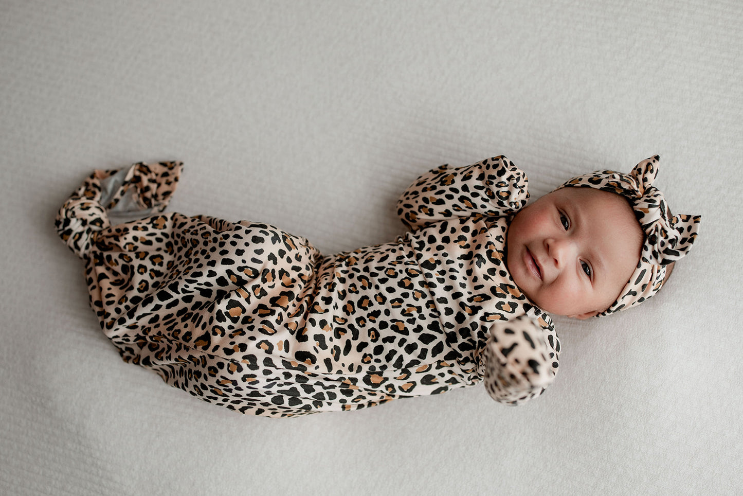 Leopard Knotted Baby Gown