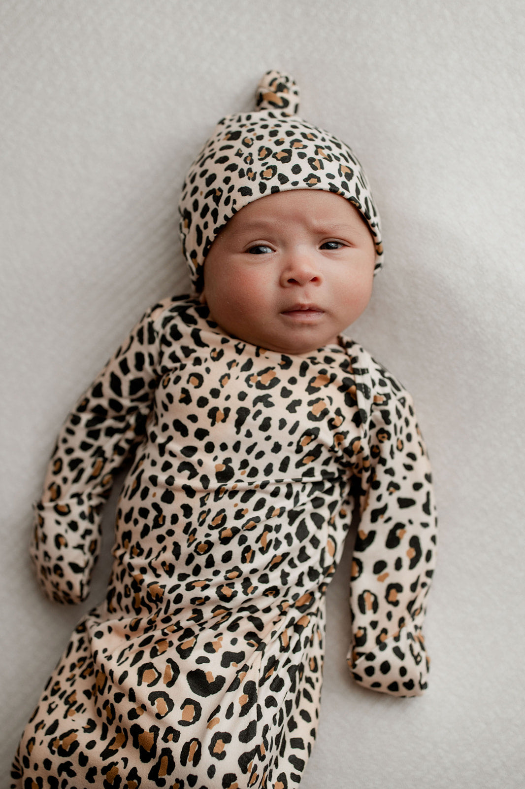 Leopard Knotted Baby Gown