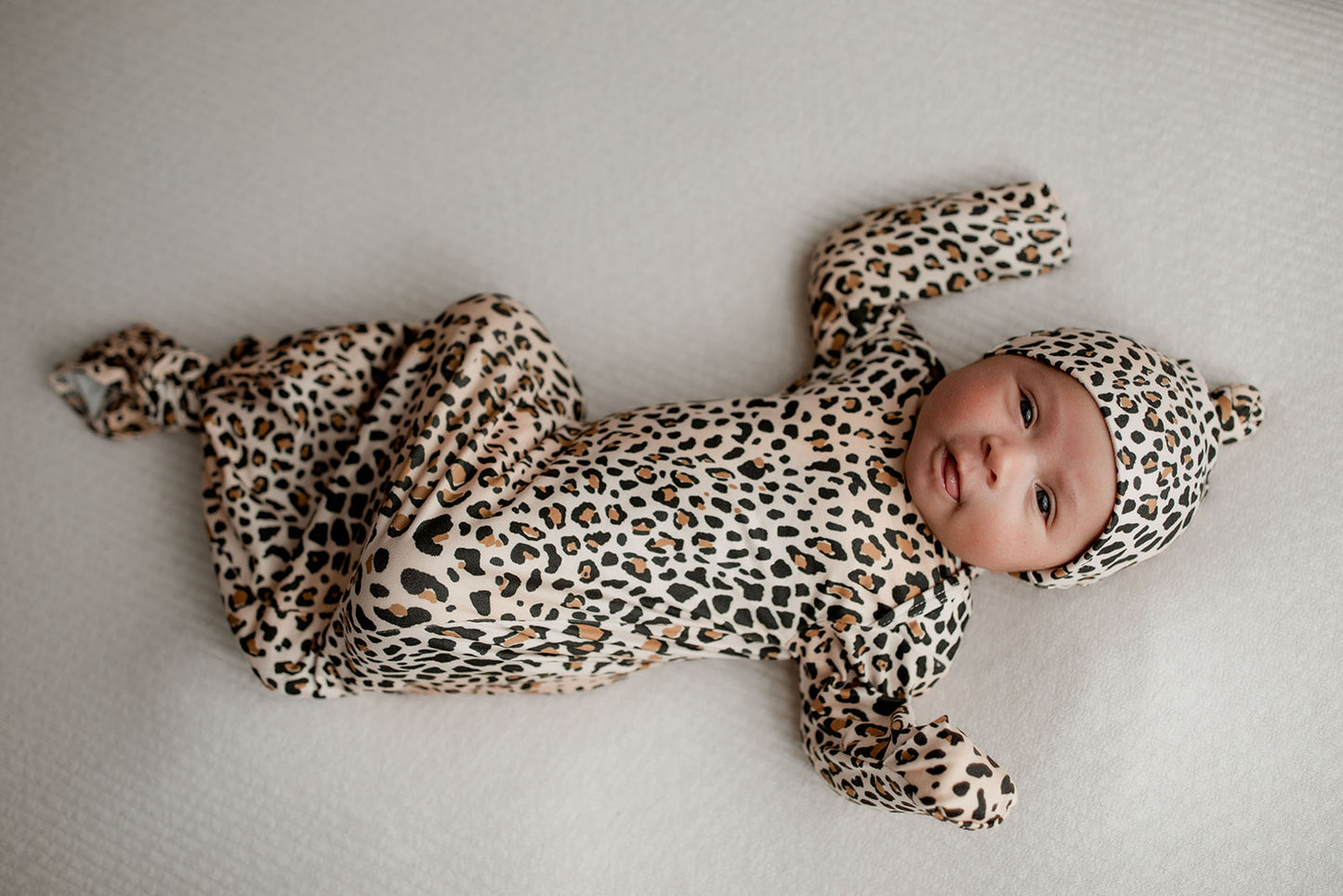 Leopard Knotted Baby Gown