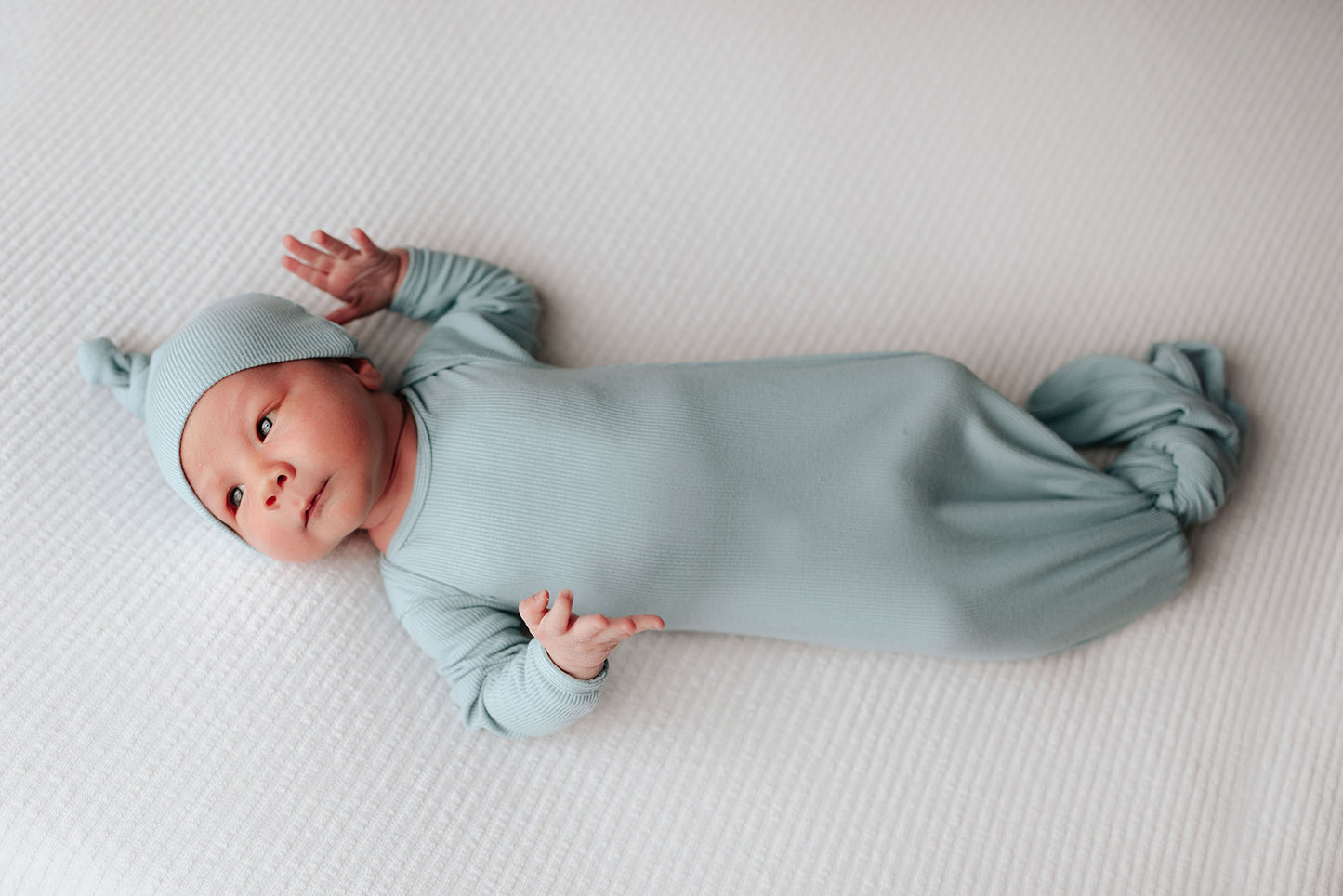 Blue Bird Ribbed Knotted Gown
