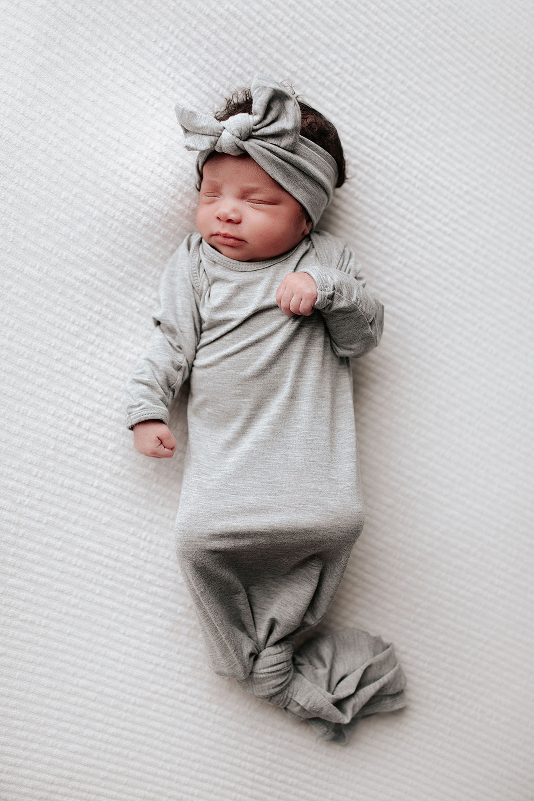 Gray Knotted Baby Gown