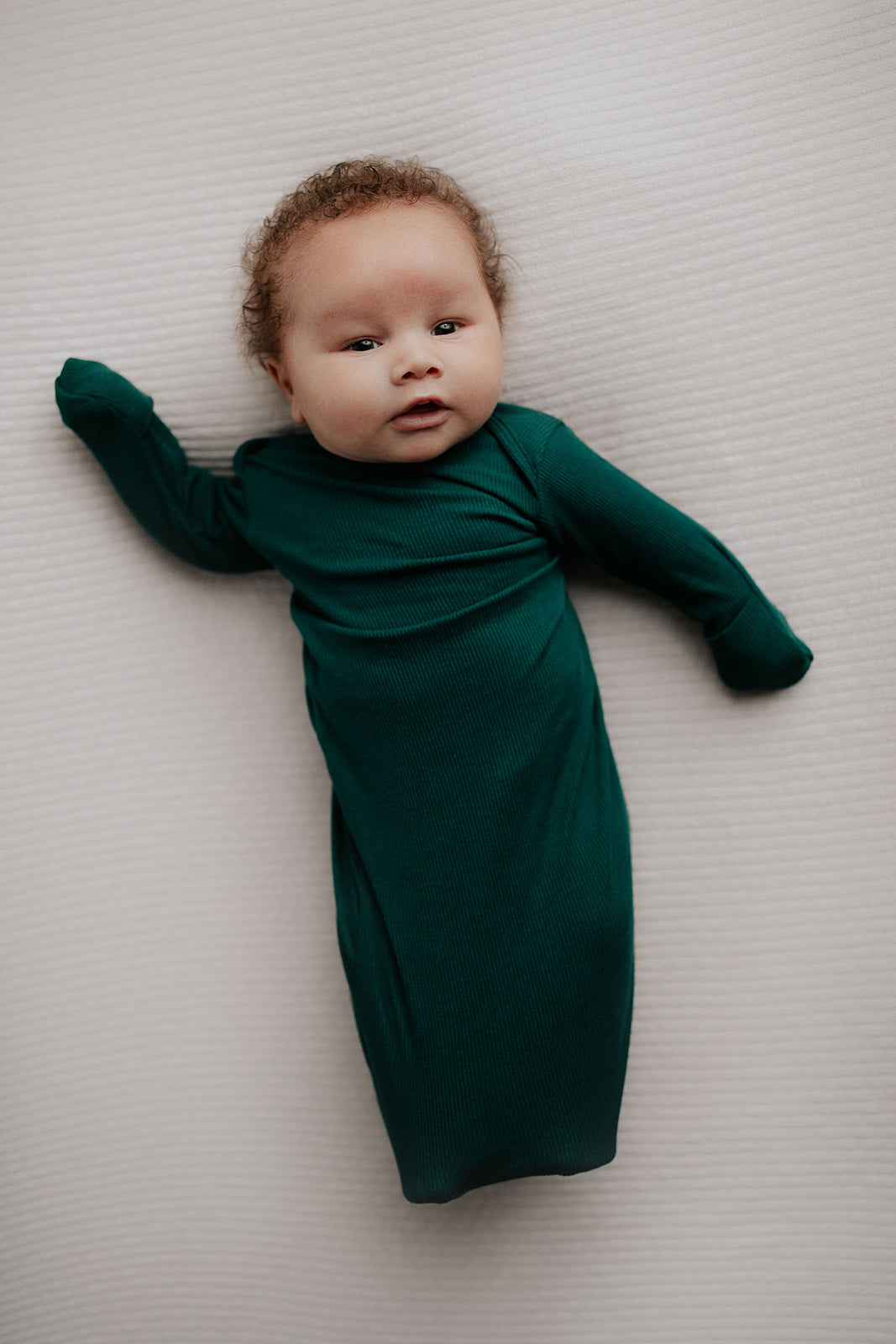 Forest Green Knotted Baby Gown