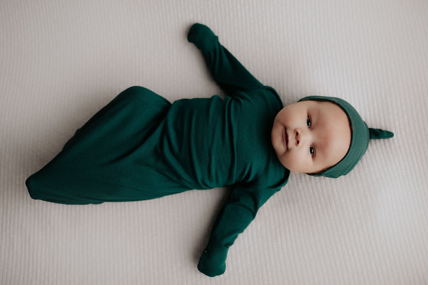 Forest Green Knotted Baby Gown