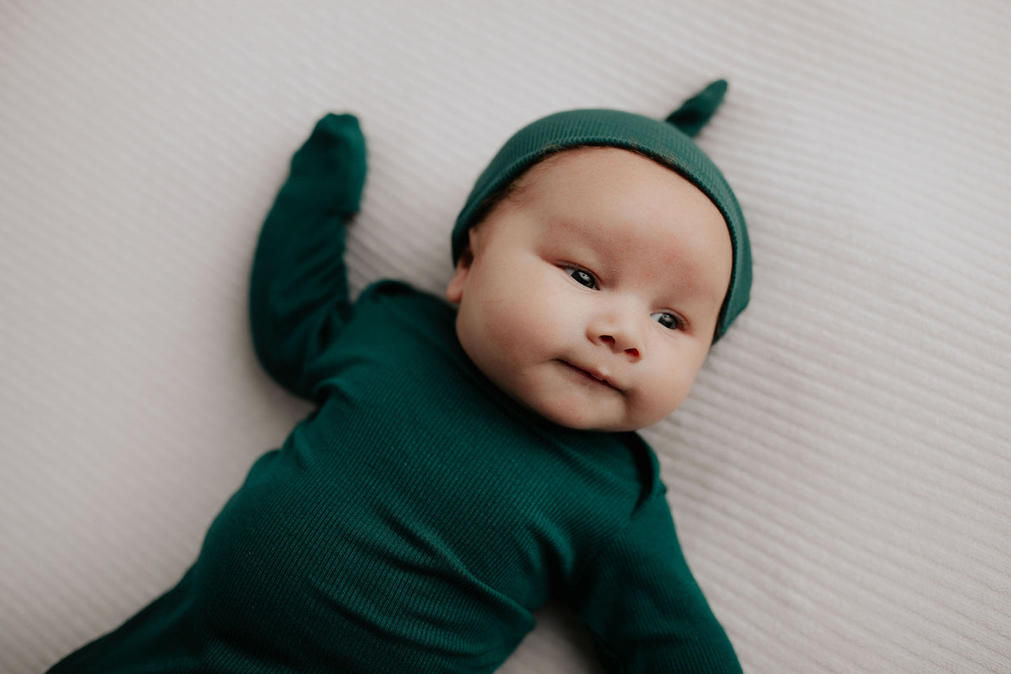 Forest Green Knotted Baby Gown