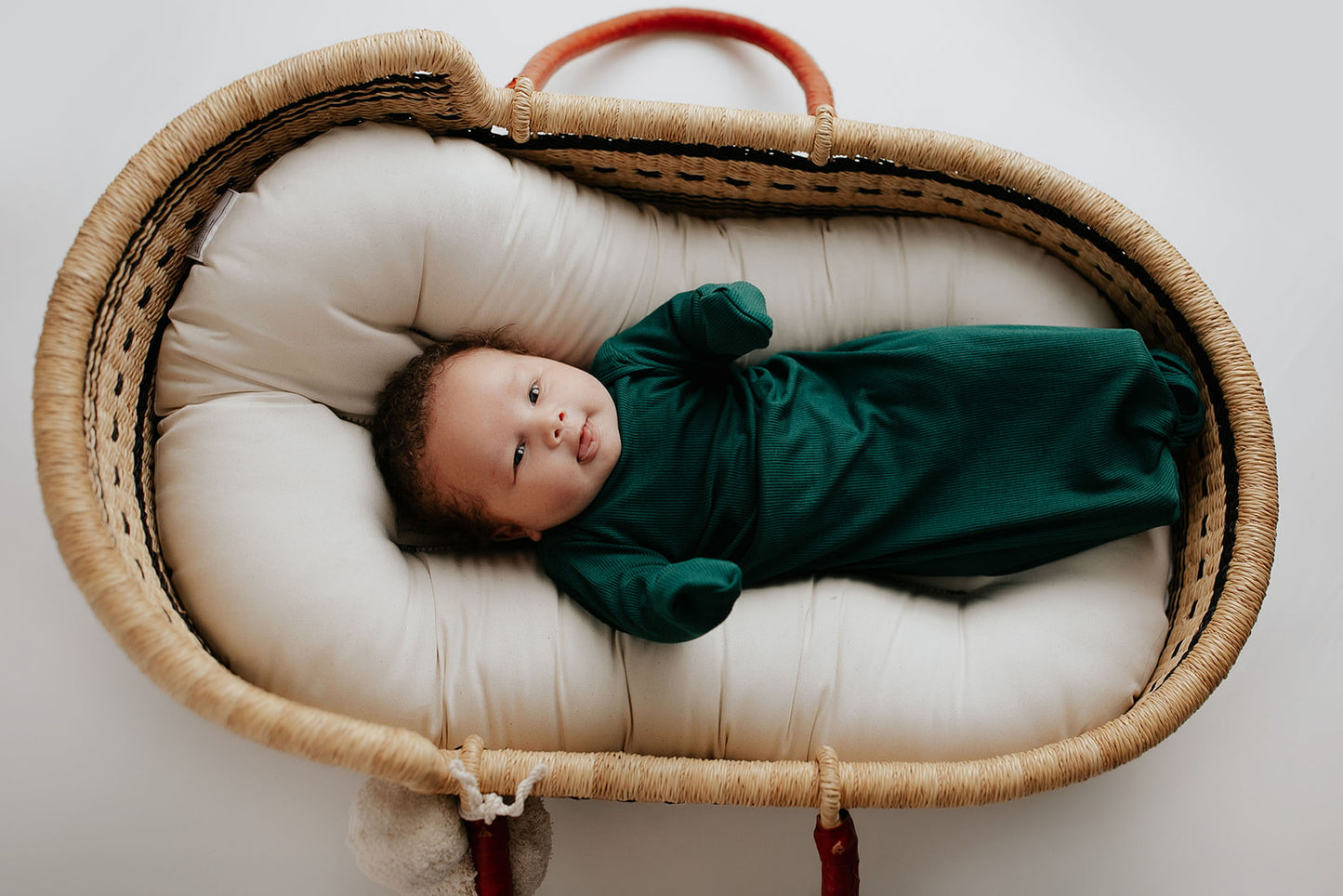 Forest Green Knotted Baby Gown