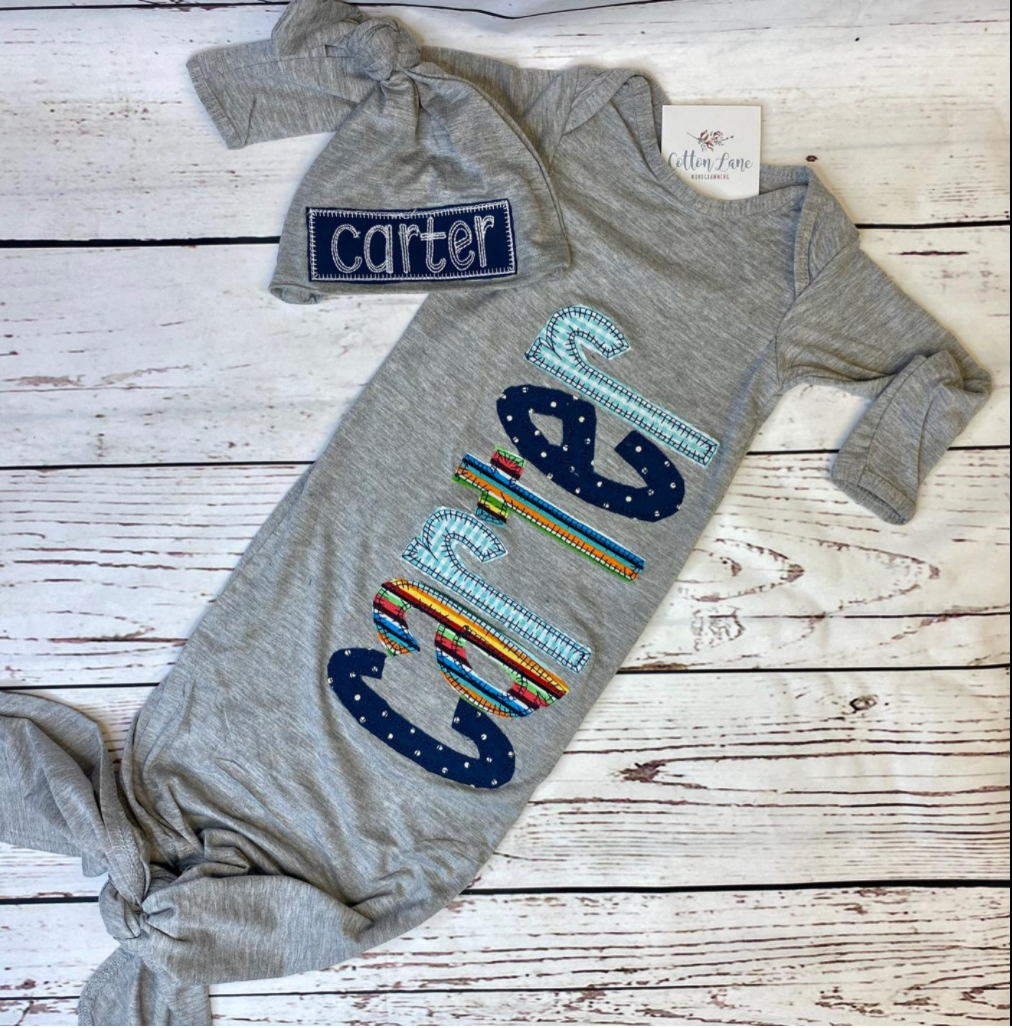 Gray Knotted Baby Gown