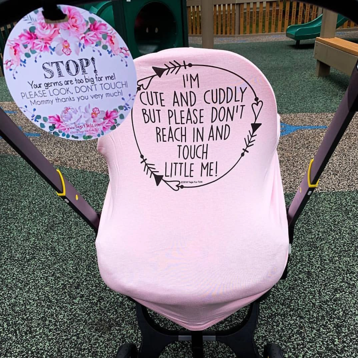 Pink Car Seat 5 in 1 Cover – I'm Cute & Cuddly But Please Don't Touch Little Me