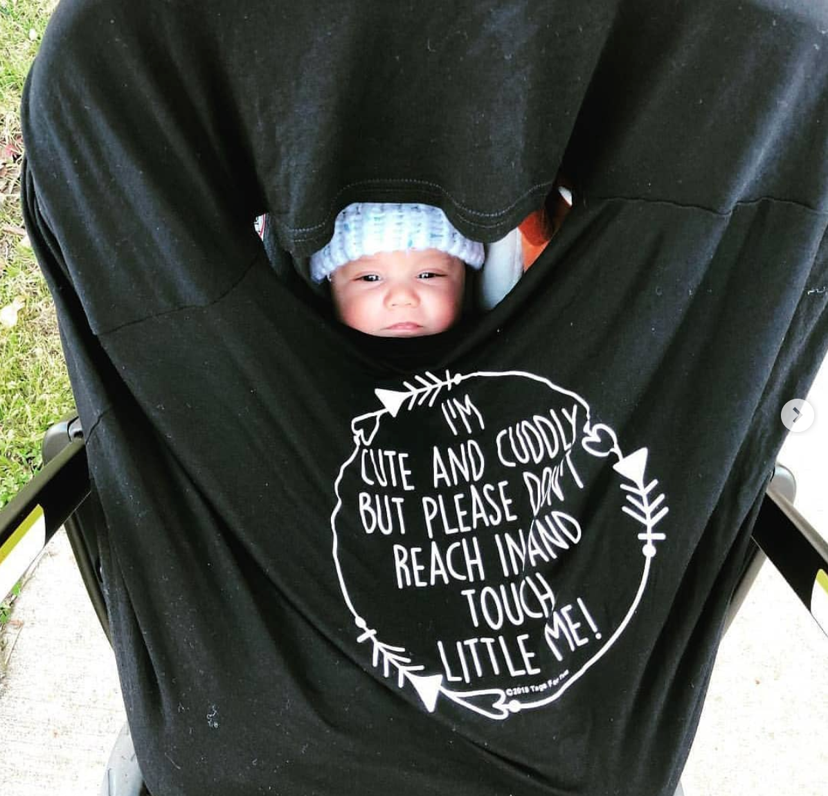 Black Car Seat 5 in 1 Cover – I'm Cute & Cuddly But Please Don't Touch Little Me