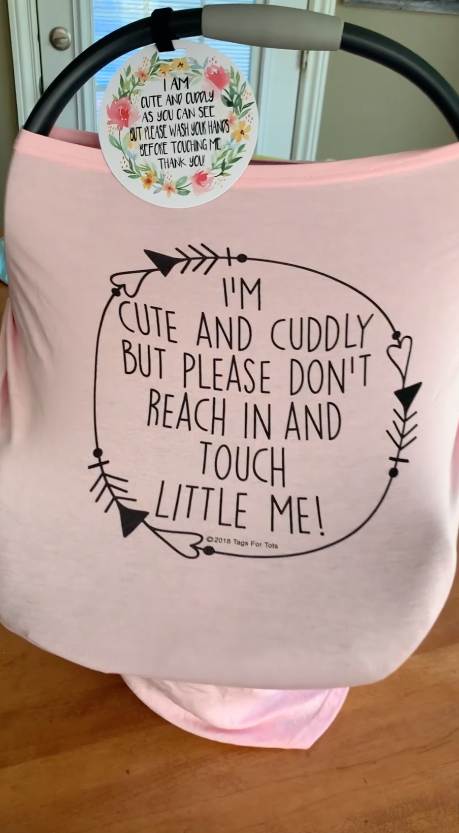 Pink Car Seat 5 in 1 Cover – I'm Cute & Cuddly But Please Don't Touch Little Me