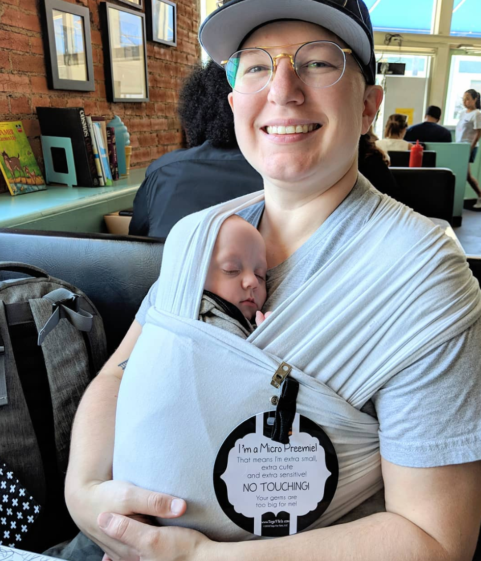 Micro Preemie No Touching Car Seat Tag