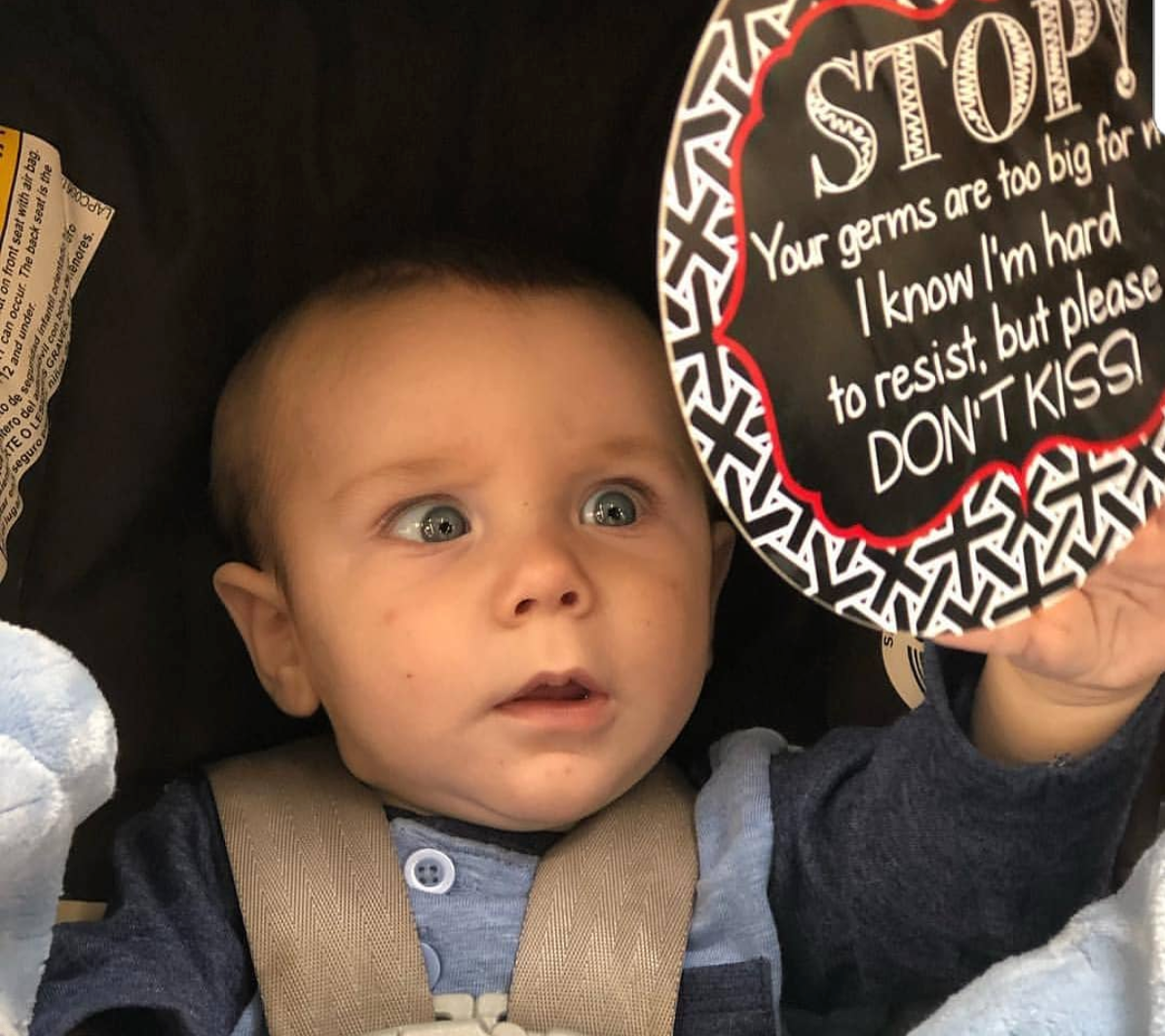 No Kissing Baby Tag
