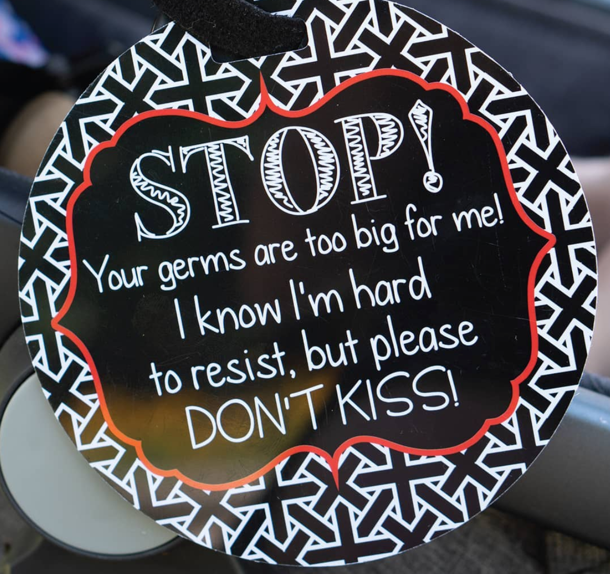 No Kissing Baby Tag