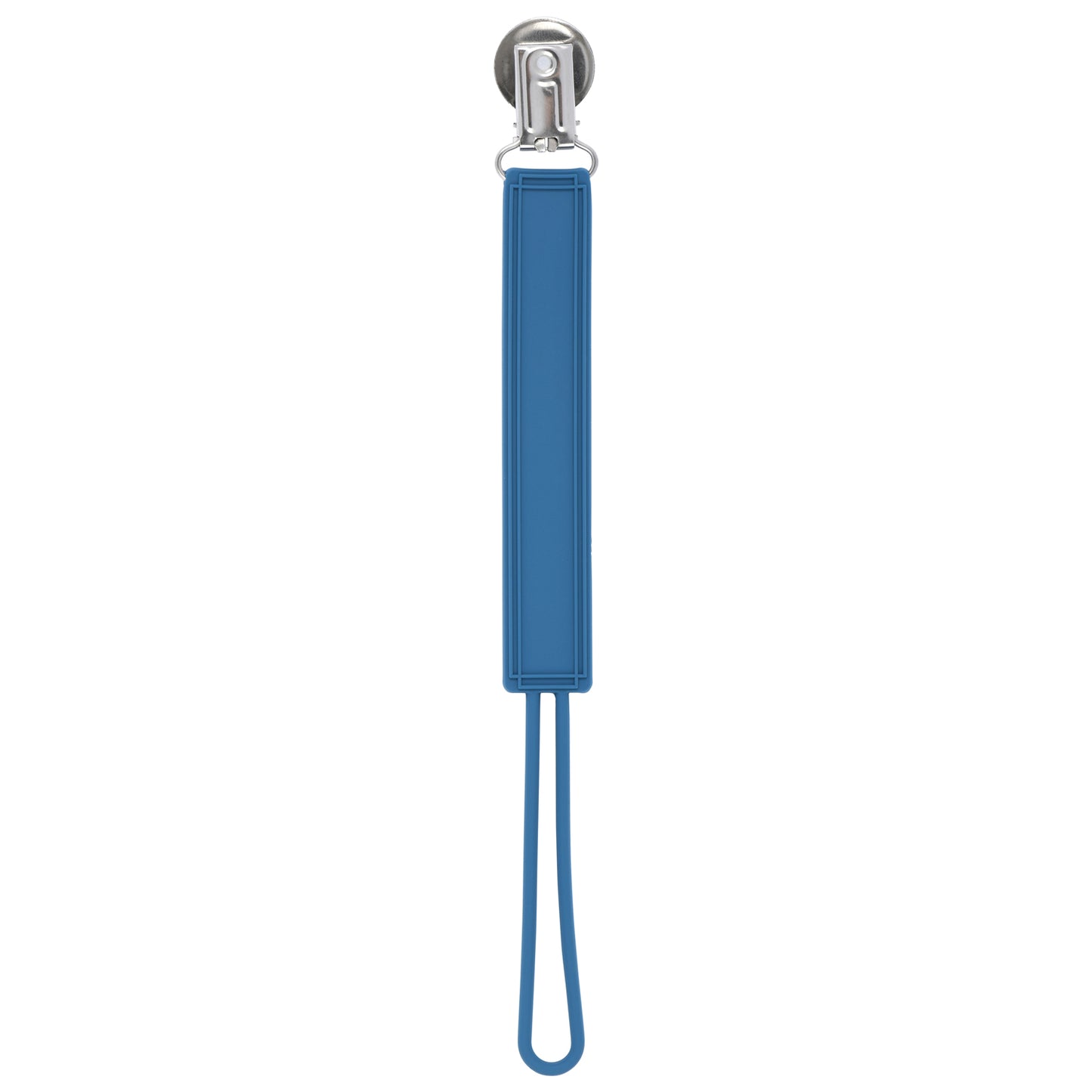 Classic Blue Silicone Pacifier Clip