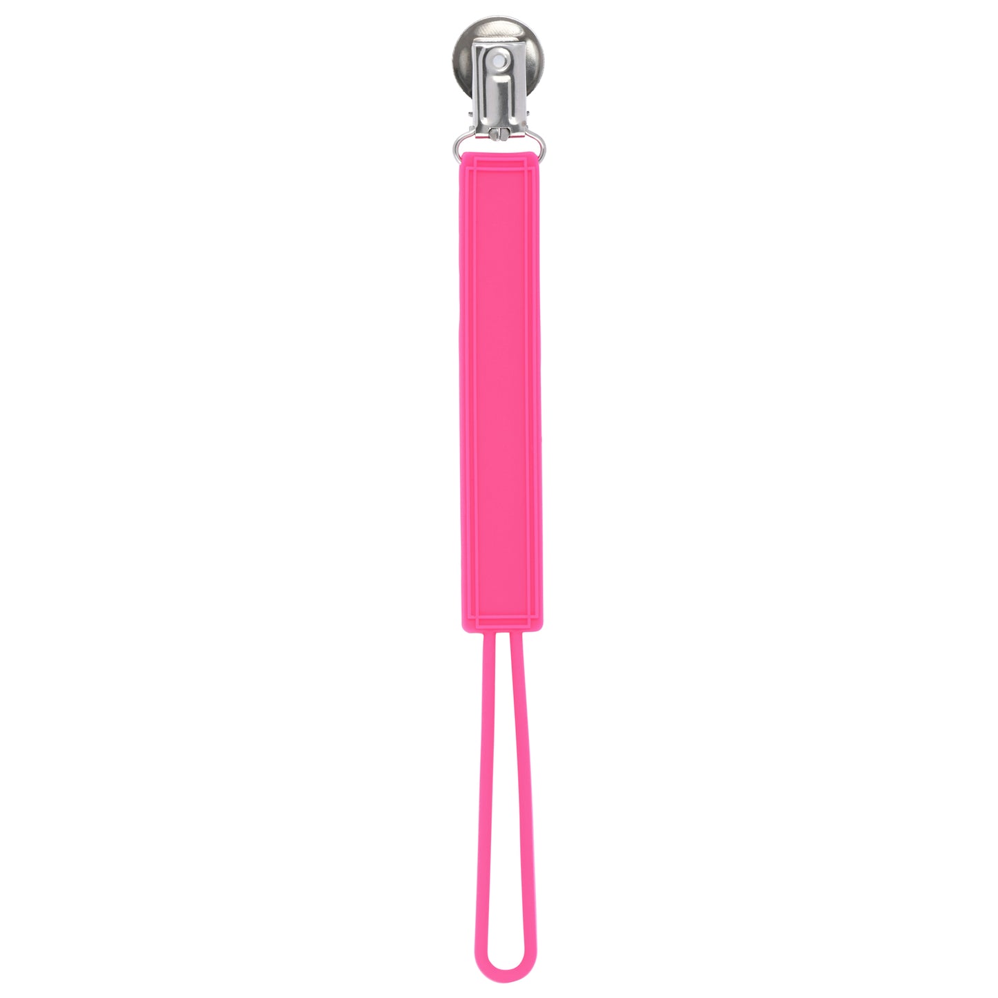 Classic Hot Pink Silicone Pacifier Clip