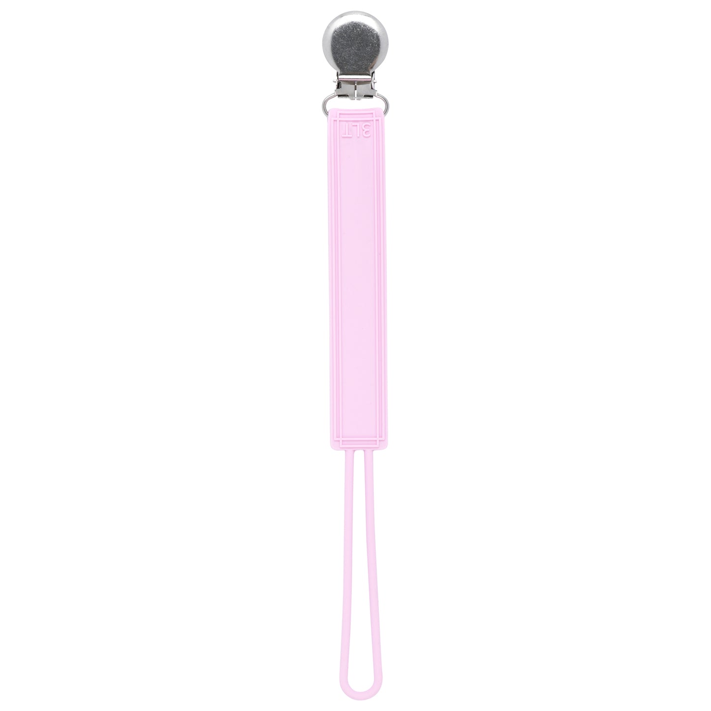 Classic Pink Silicone Pacifier Clip