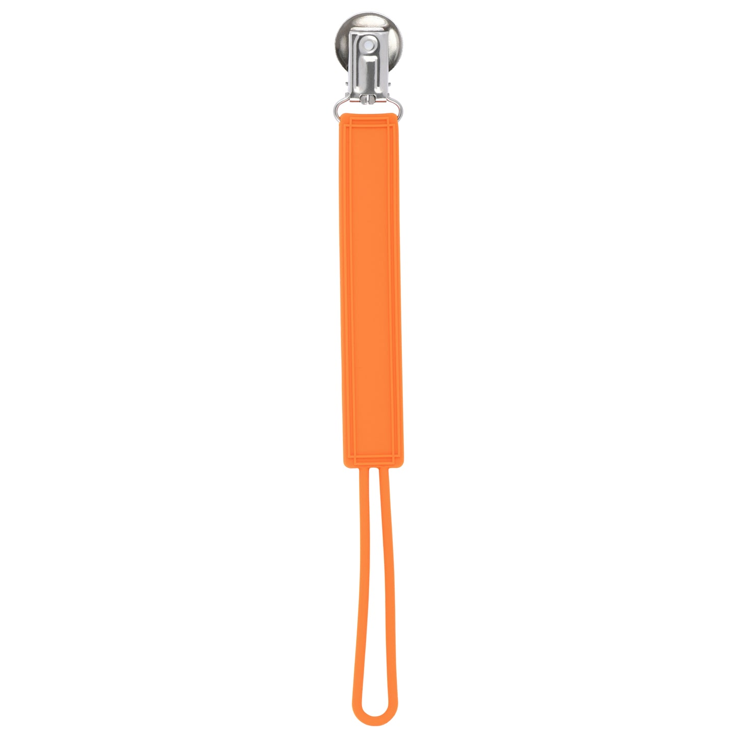 Classic Orange Silicone Pacifier Clip